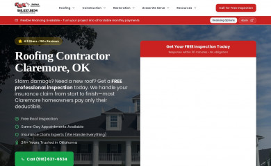 caroofingconstruction.com screenshot