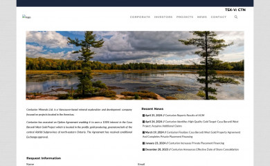 centurionminerals.com screenshot