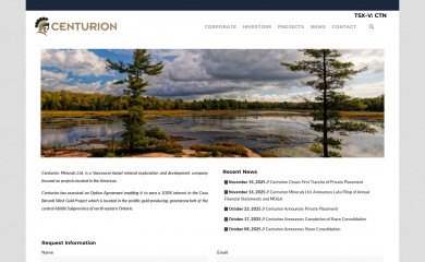 centurionminerals.com screenshot
