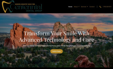 centennialdentalgroup.com screenshot