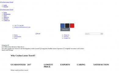 ceylonluxustravel.com screenshot