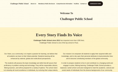 challengerpublicschool.in screenshot