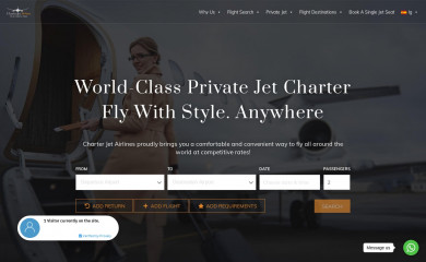 charterjetairlines.com screenshot