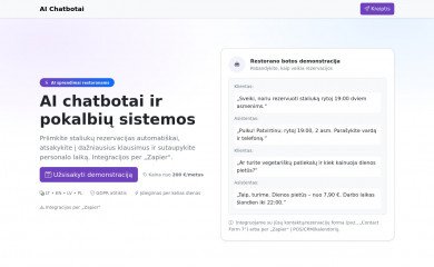 chatbot.lt screenshot