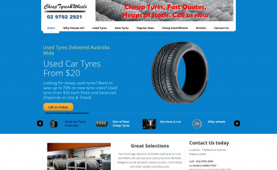 cheaptyresandwheels.com.au screenshot