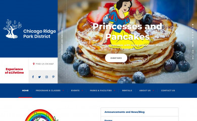chicagoridgeparks.com screenshot