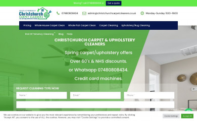 christchurchcarpetcleaners.co.uk screenshot