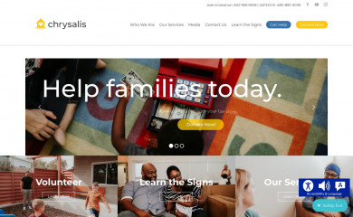 chrysalis-shelter.org screenshot