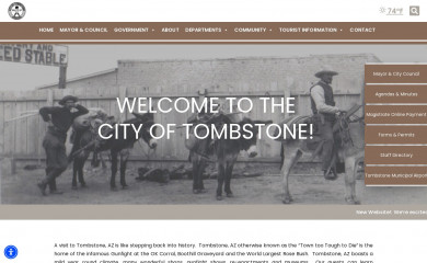 cityoftombstone.com screenshot