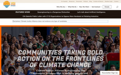 climatejusticealliance.org screenshot