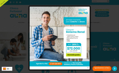 clinicaportoazul.com screenshot