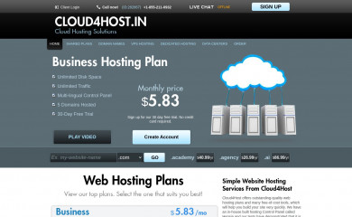 cloud4host.in screenshot