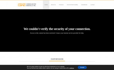 cmineralsinc.com screenshot