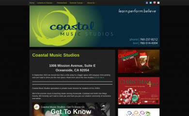 coastalmusicstudios.com screenshot