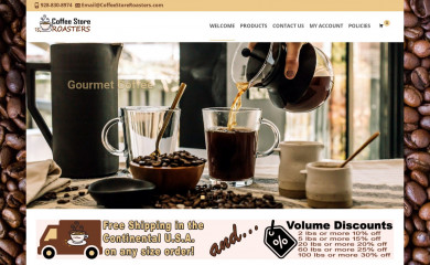 coffeestoreroasters.com screenshot