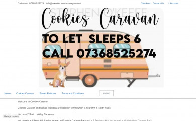 cookiescaravan-towyn.co.uk screenshot