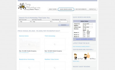 coorghomestays.com screenshot