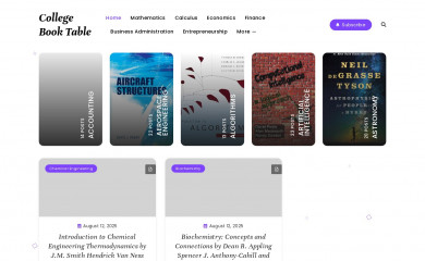 collegebooktable.com screenshot