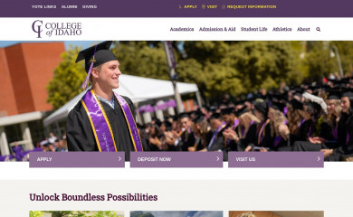 collegeofidaho.edu screenshot