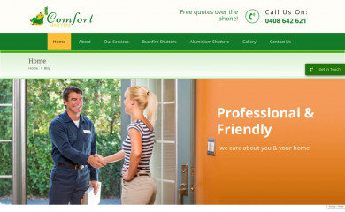 comfortshutters.com.au screenshot