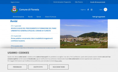 comunedifloresta.it screenshot
