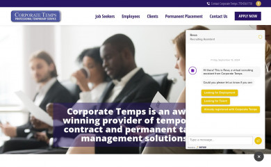corporatetemps.com screenshot