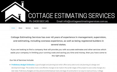 cottageestimating.com.au screenshot