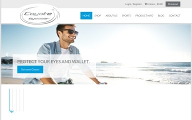 coyotesunglasses.com screenshot