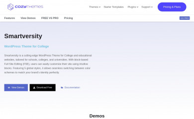 https://cozythemes.com/smartversity-free-wordpress-theme-for-school-college/ screenshot