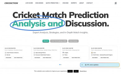 cricdiction.com screenshot