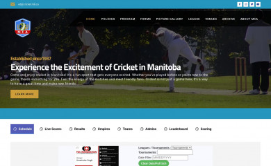 cricket.mb.ca screenshot