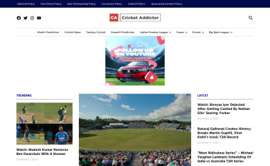 http://cricketaddictor.com screenshot