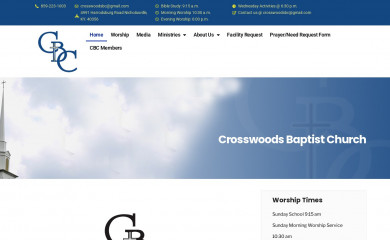 crosswoodsbaptist.org screenshot