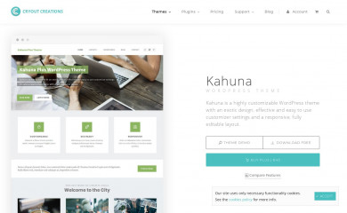 http://www.cryoutcreations.eu/wordpress-themes/kahuna screenshot
