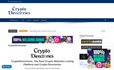 cryptodirectories.com screenshot