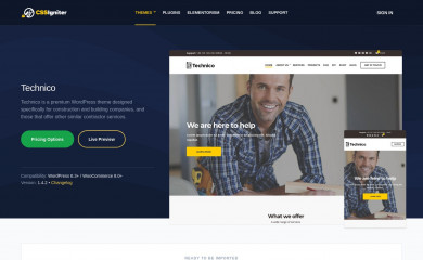 https://www.cssigniter.com/themes/technico/ screenshot