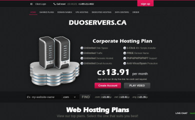 duoservers.ca screenshot