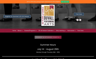 duvallperformingarts.com screenshot