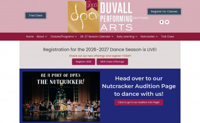 duvallperformingarts.com screenshot