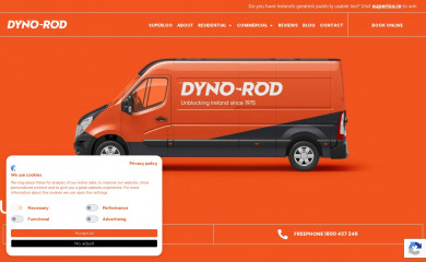 dynorod.ie screenshot