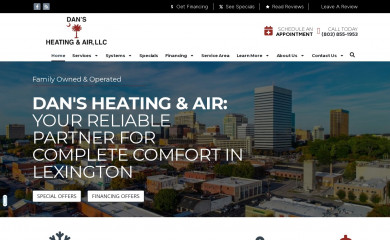 dansheatingandcoolingllc.com screenshot