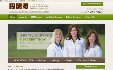 davidandeldredgeent.com screenshot