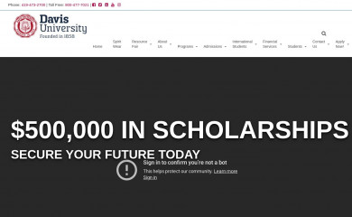davisuniversity.edu screenshot