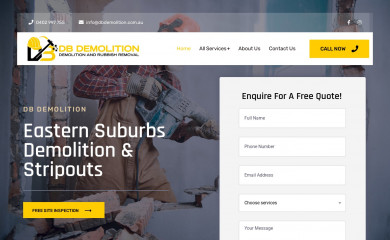 dbdemolition.com.au screenshot