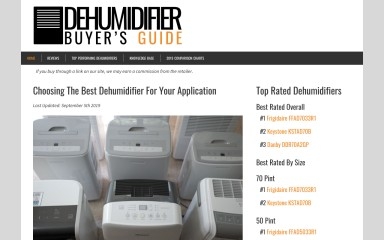 dehumidifierbuyersguide.com screenshot