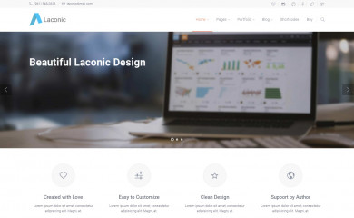 demo.qodearena.com/projects/laconicwp/ screenshot