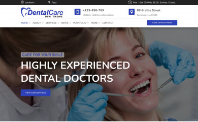 Divi Dental Care Theme screenshot