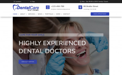 Divi Dental Care Theme screenshot