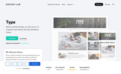 https://www.designlabthemes.com/type-wordpress-theme/ screenshot