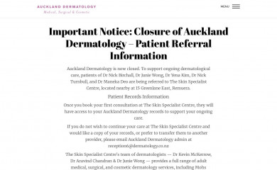 dermatology.nz screenshot
